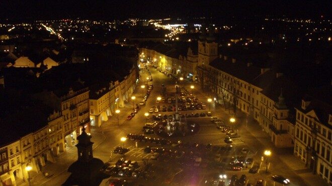 FOTO: Noční pohled z Bílé věže na Velké náměstí