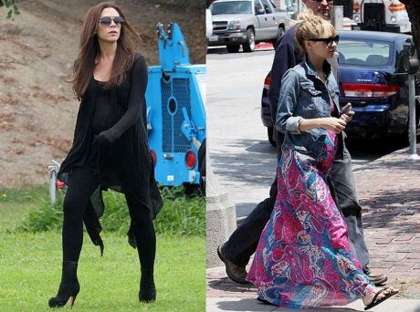 FOTO: Těhotná Victoria Beckham a Nicole Richie