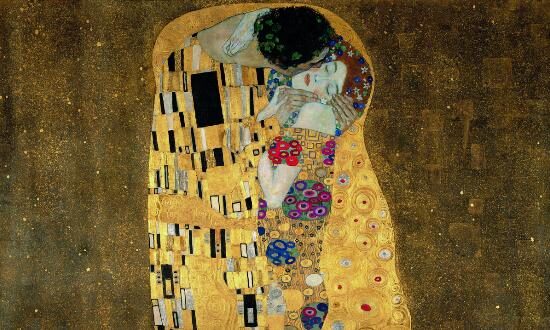OBR: Gustav Klimt - Polibek 1908