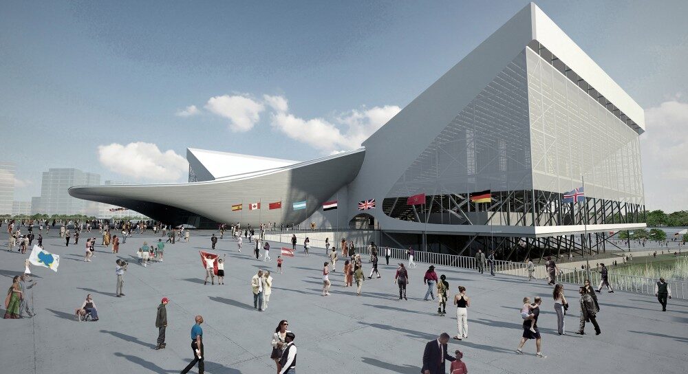 OBR: Aquatic centre s postranními tribunami