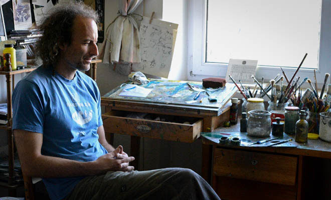 FOTO: „Když zrovna nehořelo, tak jsem maloval,“ říká Pavel Čech v rozhovoru pro Topzine. Zdroj: Kateřina Houfková, TOPZINE.cz