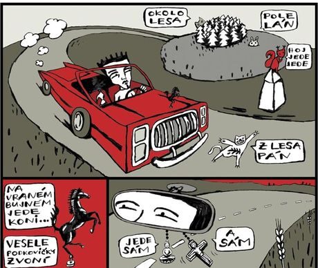 OBR:Erbenův Zlatý kolovrat v komiksové podobě.