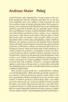 FOTO: obálka Andreas Maier: Pokoj