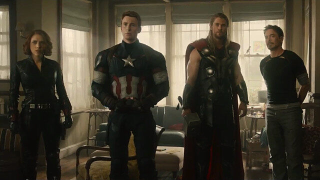 FOTO: Scarlett Johansson Chris Evans Chris Hemwsorth Robert Downey Jr Avengers Age Of Ultron