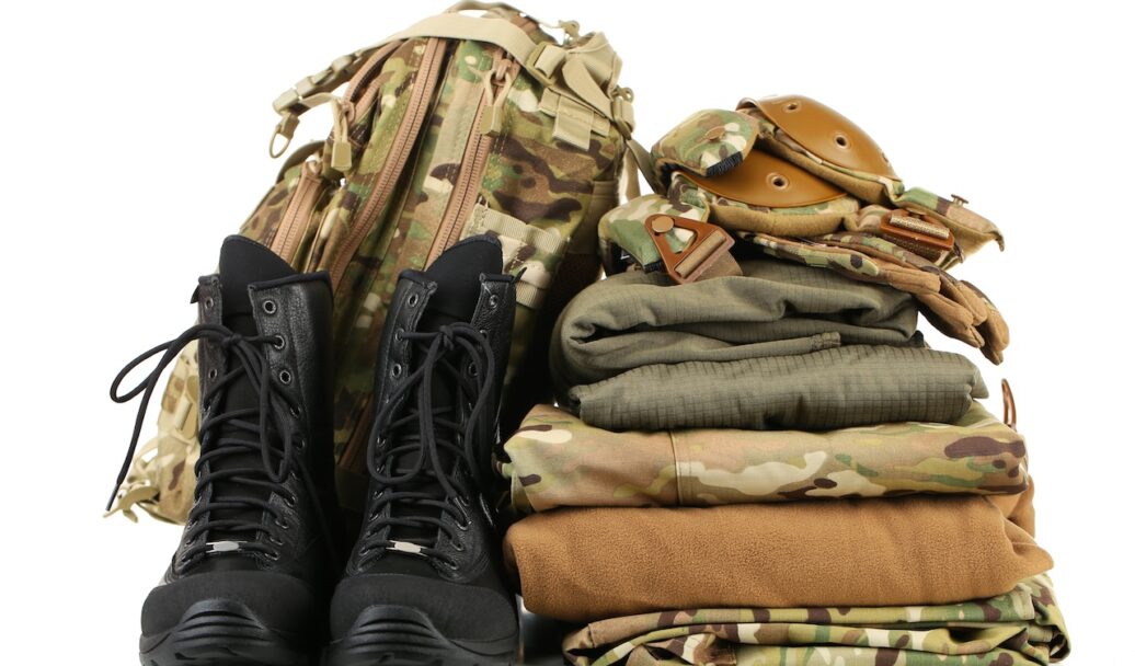 Army uniform, isolated on white