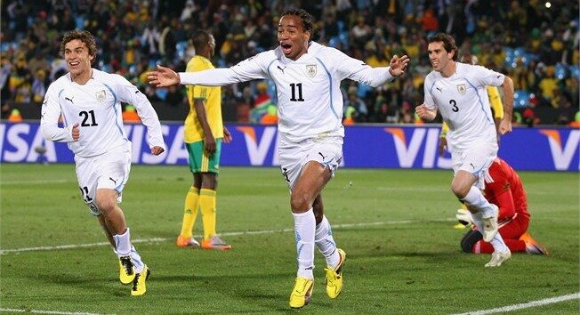 Foto: Hráči Uruguaye se radují z vítězsví